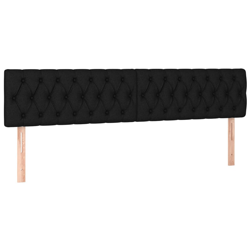 vidaXL 2 db fekete szövet fejtámla 100x7x78/88 cm