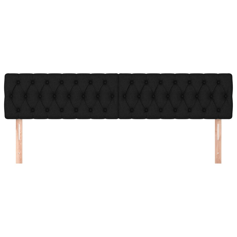 vidaXL 2 db fekete szövet fejtámla 100x7x78/88 cm