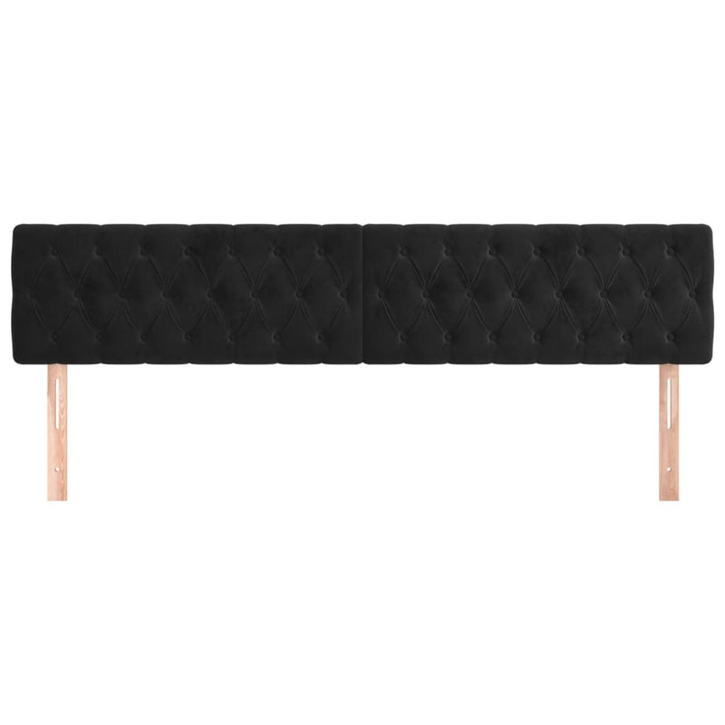 vidaXL 2 db fekete bársony fejtámla 100x7x78/88 cm