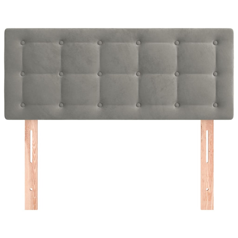 vidaXL világosszürke bársony fejtámla 80 x 5 x 78/88 cm