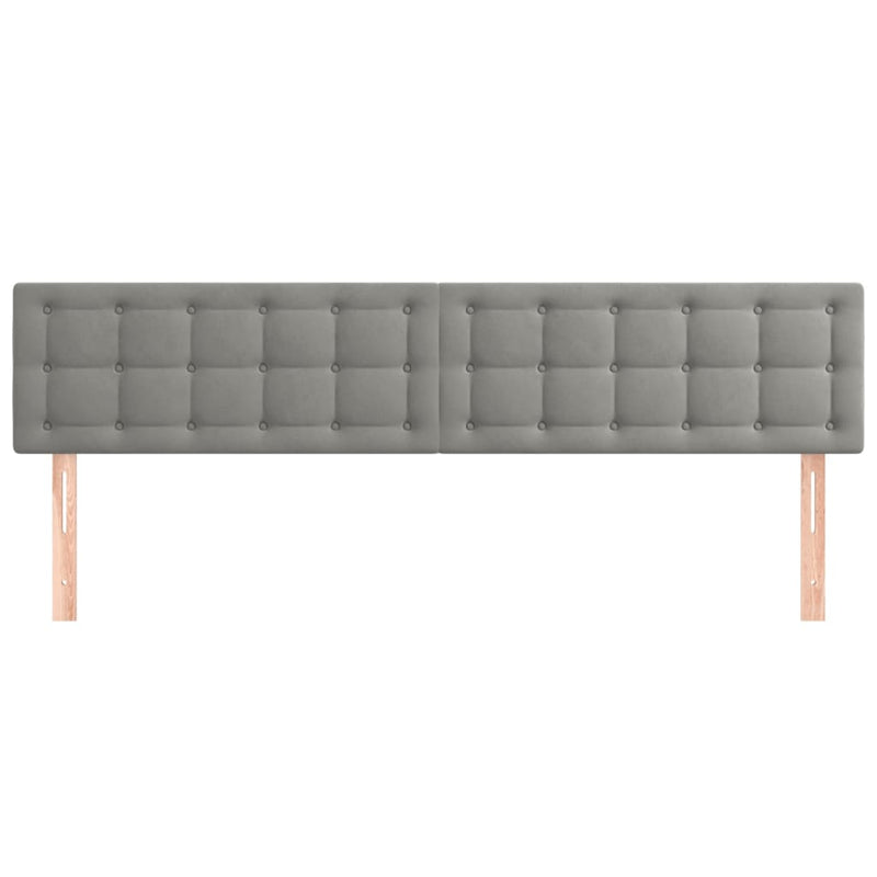 vidaXL 2 db világosszürke bársony fejtámla 100x5x78/88 cm