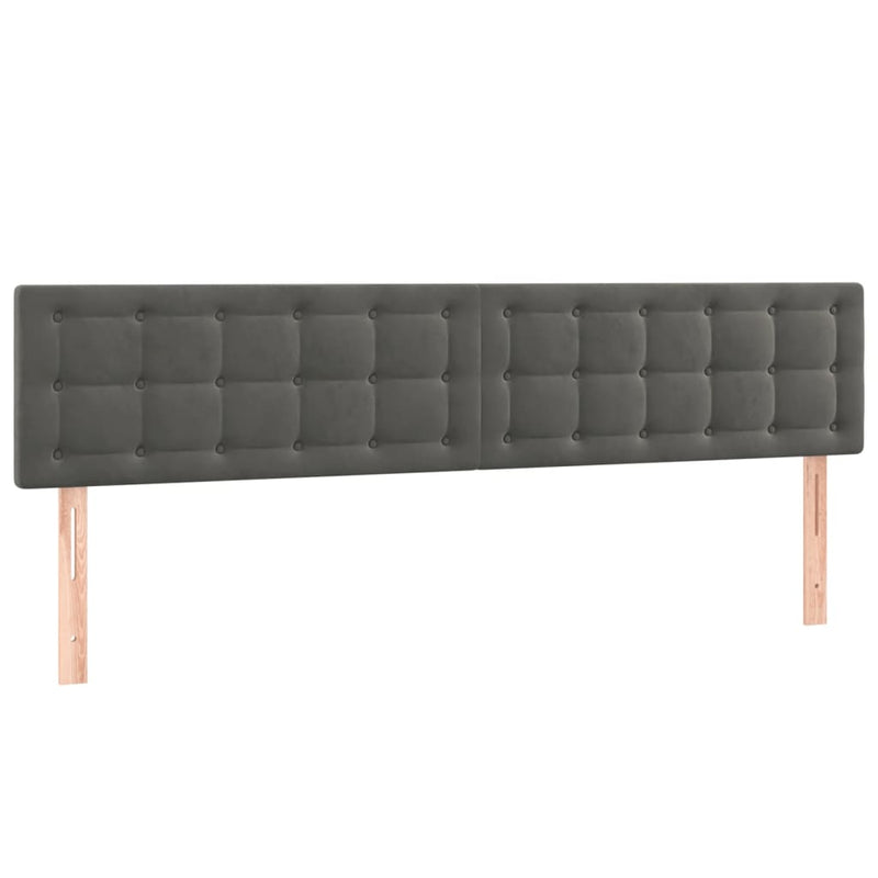 vidaXL 2 db sötétszürke bársony fejtámla 100x5x78/88 cm