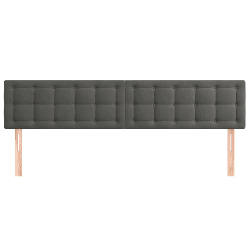 vidaXL 2 db sötétszürke bársony fejtámla 100x5x78/88 cm