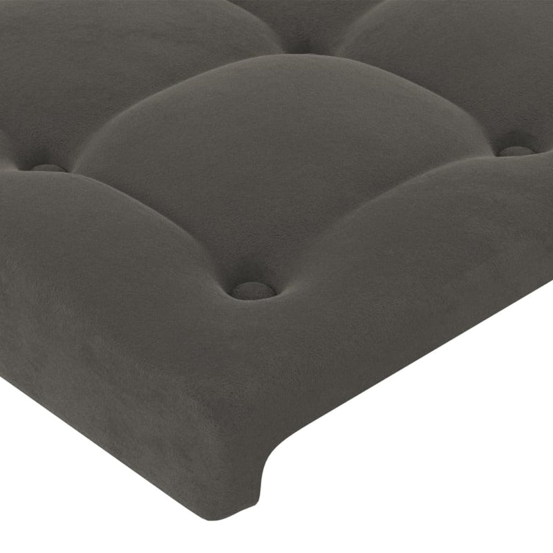 vidaXL 2 db sötétszürke bársony fejtámla 100x5x78/88 cm