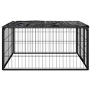 vidaXL 4 paneles fekete porszórt acél kutya járóka 100 x 50 cm