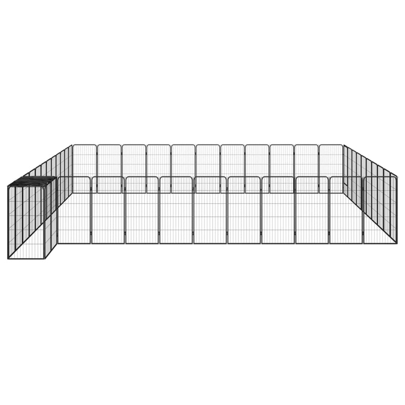vidaXL 46-paneles fekete porszórt acél kutyakennel 50 x 100 cm