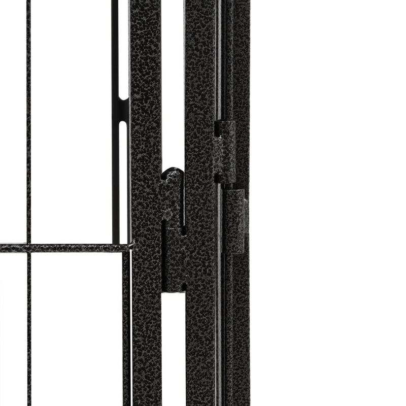 vidaXL 28-paneles fekete porszórt acél kutyakennel 50 x 100 cm