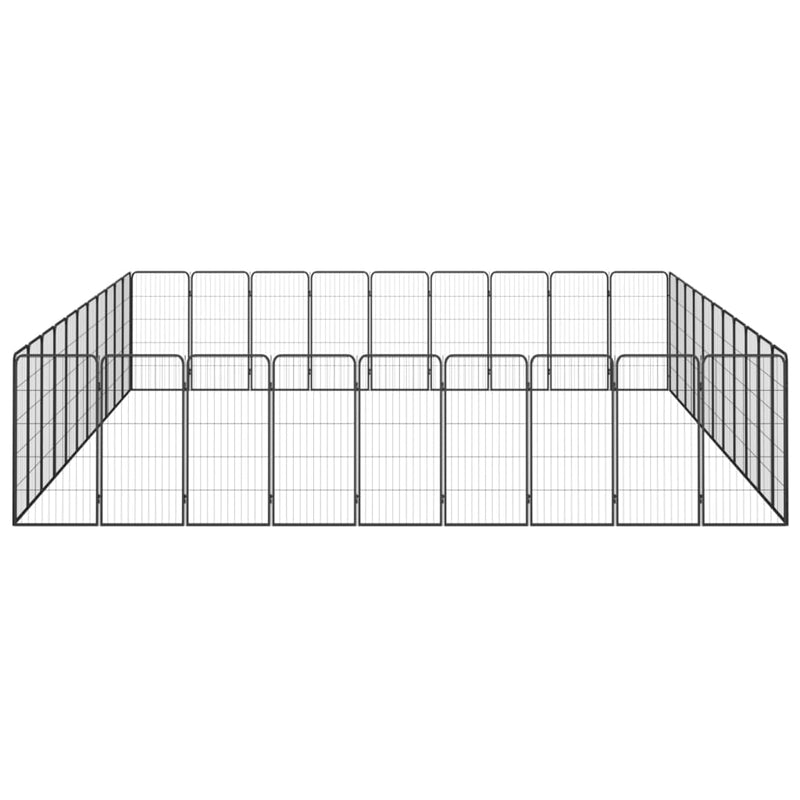 vidaXL 40-paneles fekete porszórt acél kutyakennel 50 x 100 cm