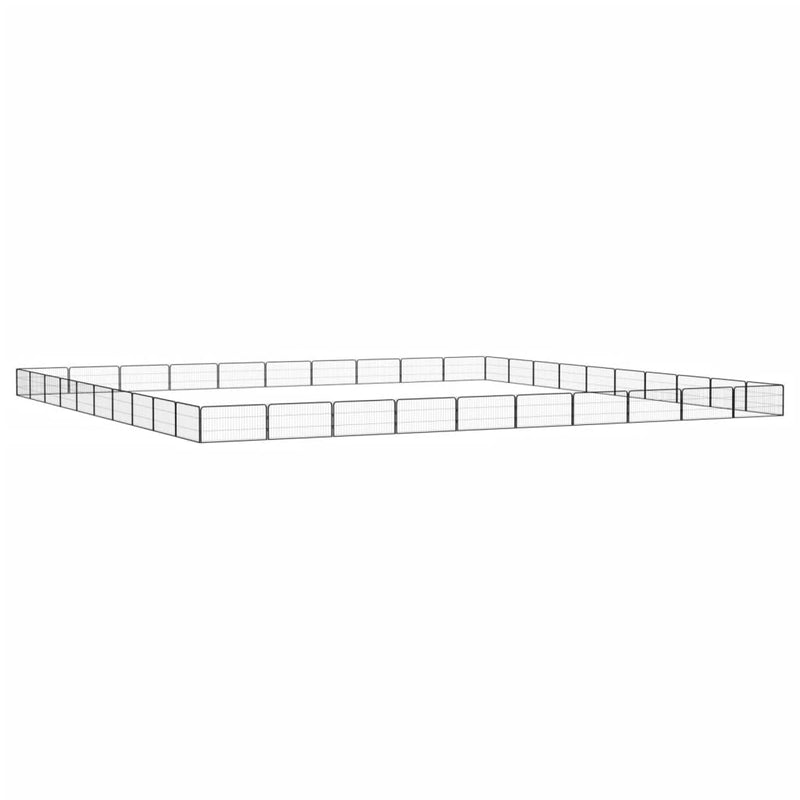 vidaXL 40-paneles fekete porszórt acél kutyakennel 100 x 50 cm