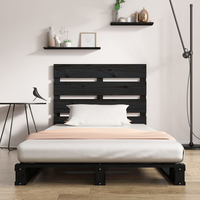 vidaXL fekete tömör fenyőfa ágykeret 75x190 cm (Small Single)