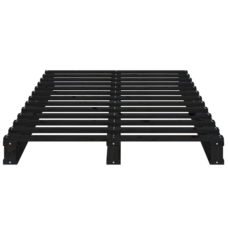 vidaXL fekete tömör fenyőfa ágykeret 75x190 cm (Small Single)