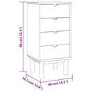 vidaXL OTTA barna és szürke tömör fenyőfa fiókos szekrény 45x39x90 cm
