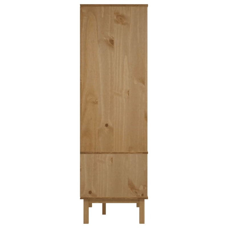 vidaXL OTTA barna és fehér tömör fenyőfa gardrób 76,5 x 53 x 172 cm