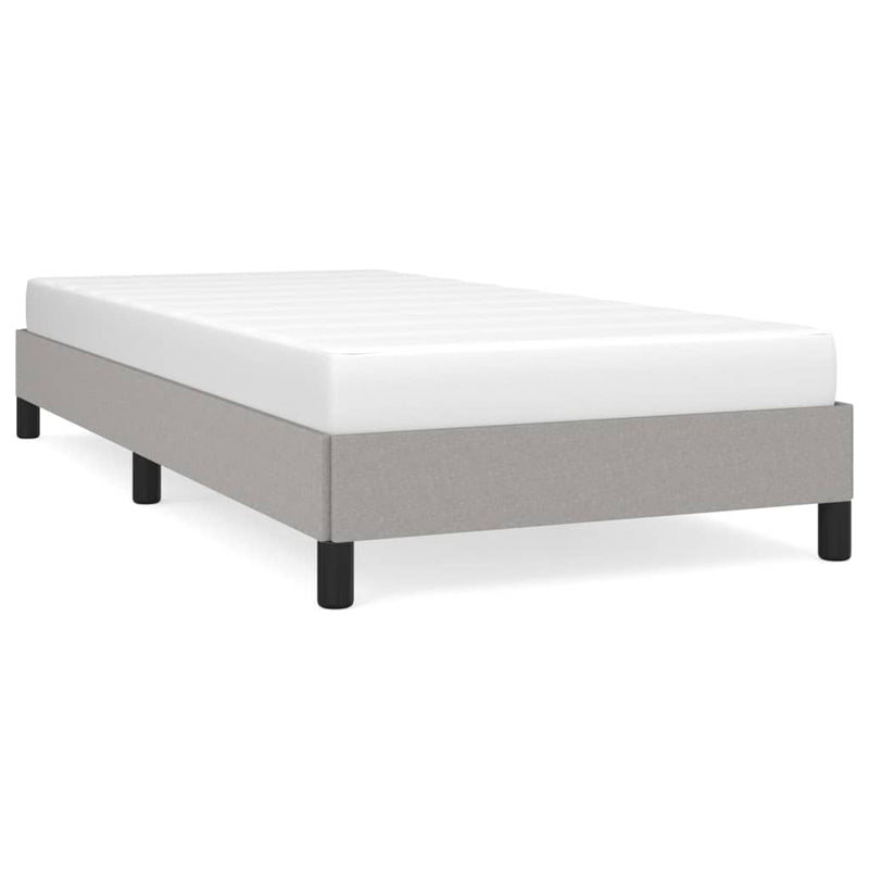 vidaXL világosszürke szövet ágykeret matrac nélkül 90x200 cm