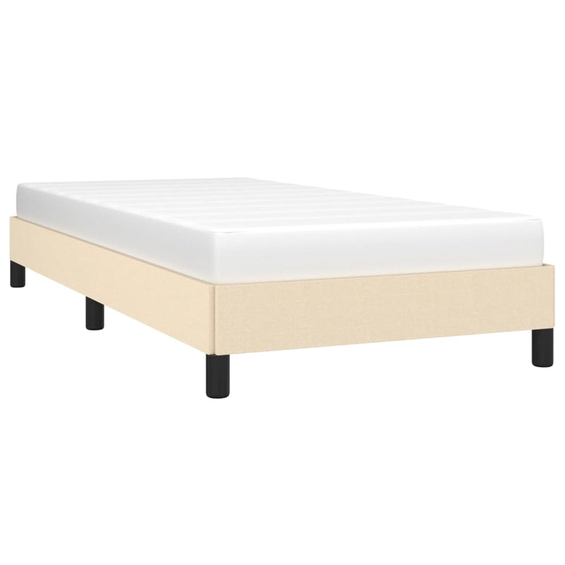 vidaXL krémszínű szövet ágykeret matrac nélkül 100x200 cm