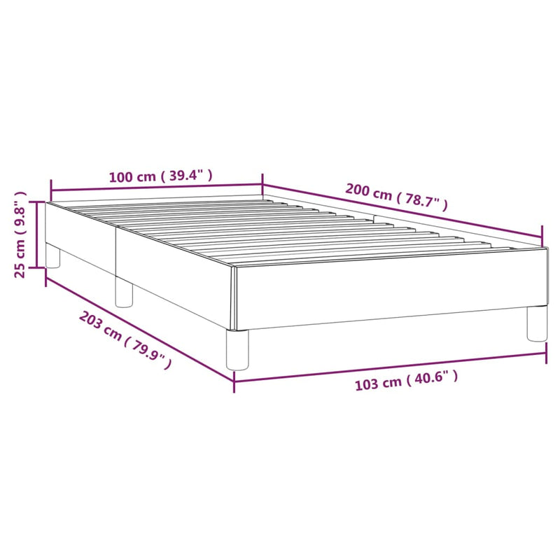 vidaXL krémszínű szövet ágykeret matrac nélkül 100x200 cm