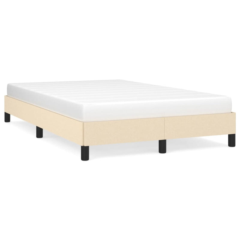 vidaXL krémszínű szövet ágykeret matrac nélkül 120x200 cm