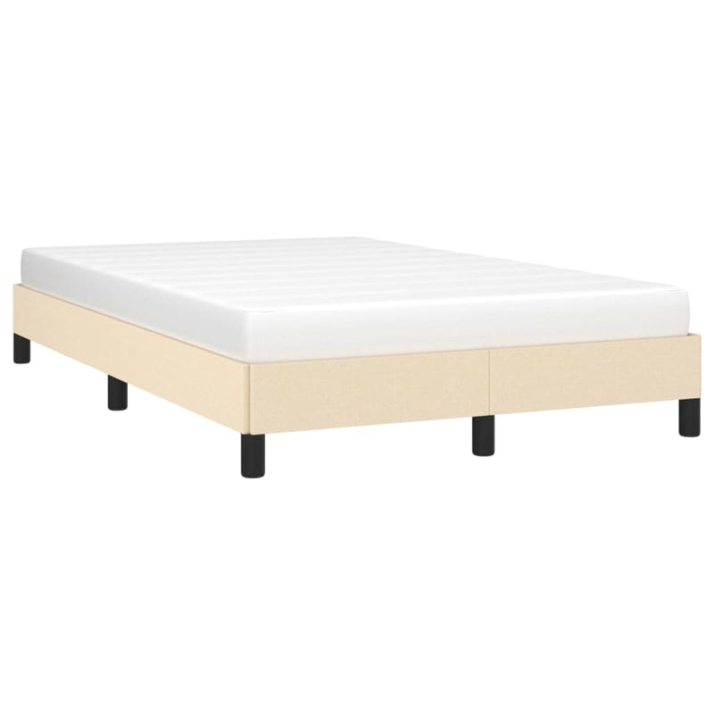 vidaXL krémszínű szövet ágykeret matrac nélkül 120x200 cm