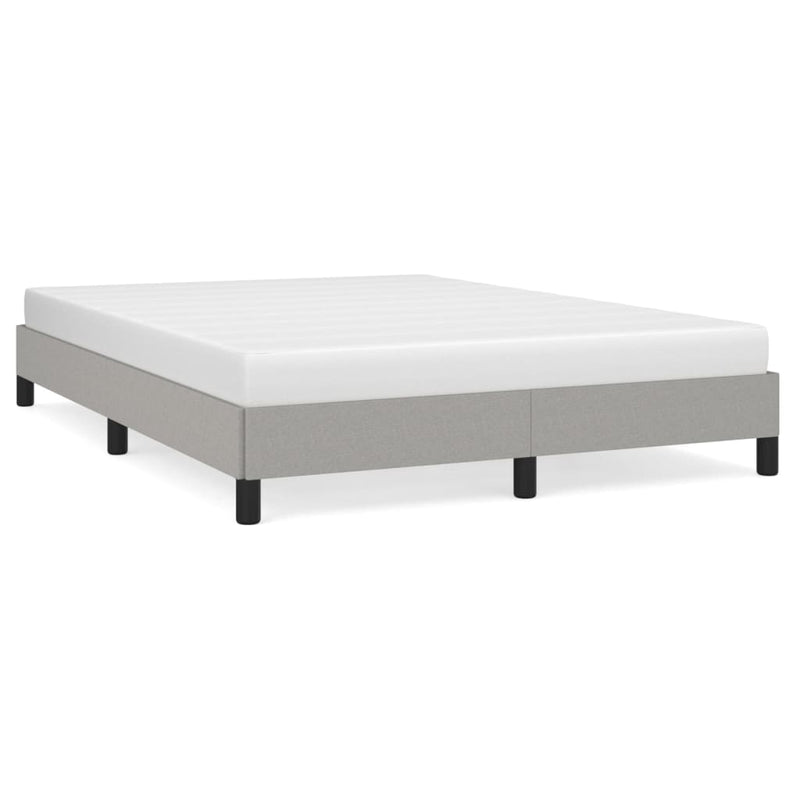 vidaXL világosszürke szövet ágykeret matrac nélkül 140 x 190 cm
