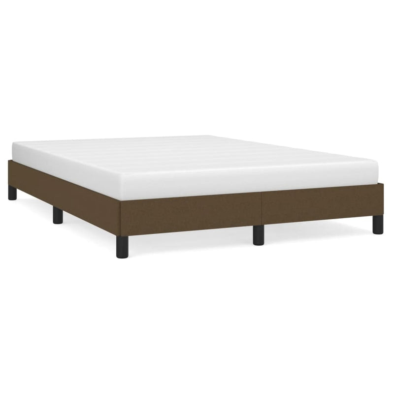 vidaXL sötétbarna szövet ágykeret matrac nélkül 140 x 190 cm