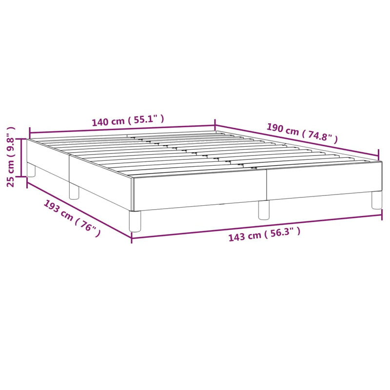 vidaXL sötétbarna szövet ágykeret matrac nélkül 140 x 190 cm