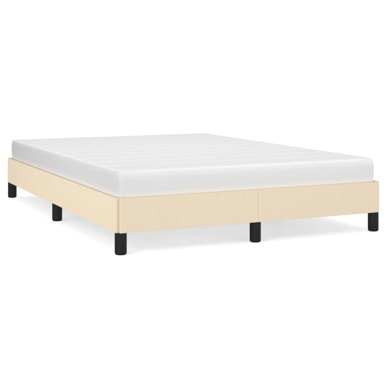 vidaXL krémszínű szövet ágykeret matrac nélkül 140 x 190 cm