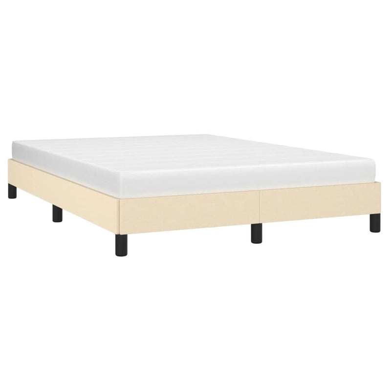 vidaXL krémszínű szövet ágykeret matrac nélkül 140 x 190 cm