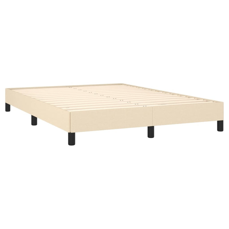 vidaXL krémszínű szövet ágykeret matrac nélkül 140 x 190 cm