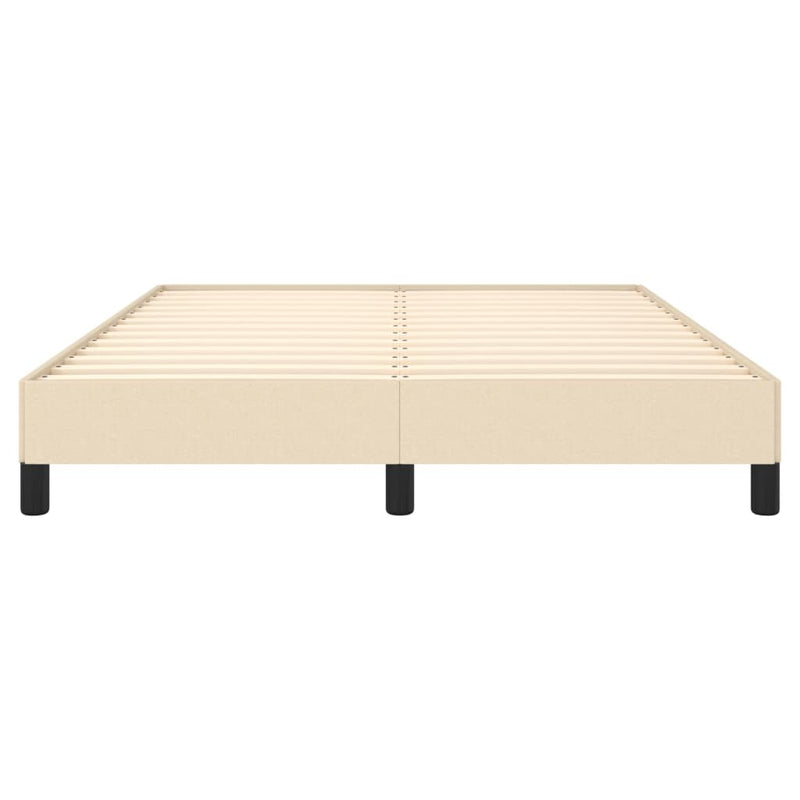vidaXL krémszínű szövet ágykeret matrac nélkül 140 x 190 cm
