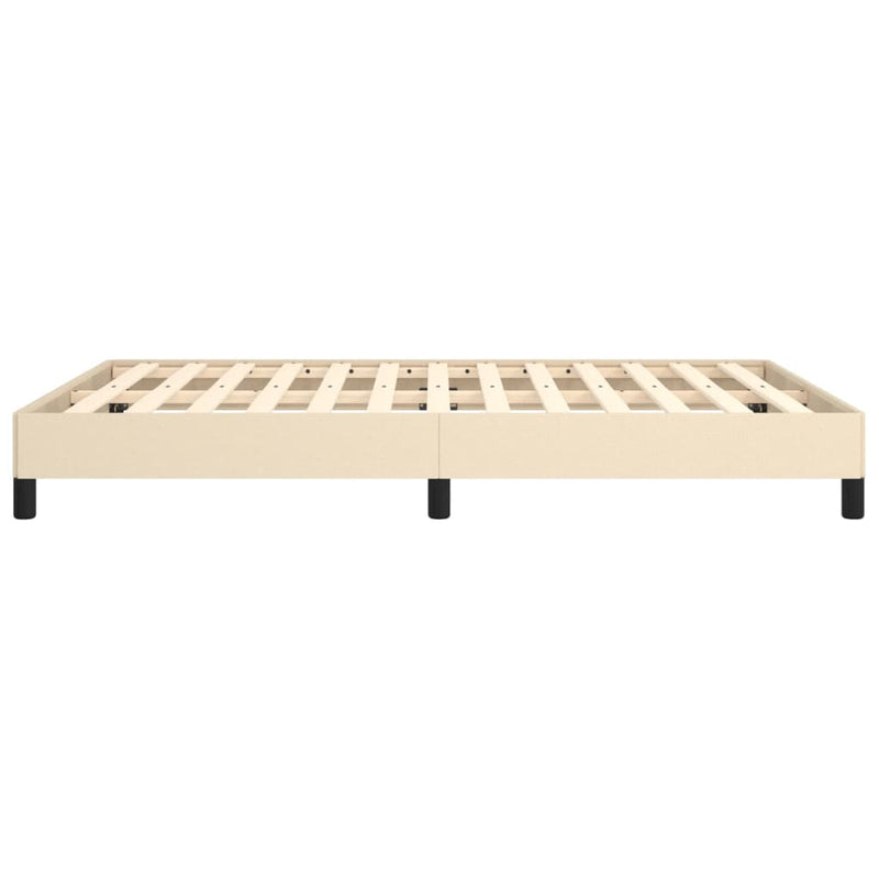 vidaXL krémszínű szövet ágykeret matrac nélkül 140 x 190 cm