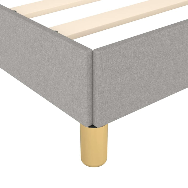 vidaXL világosszürke szövet ágykeret matrac nélkül 90x200 cm