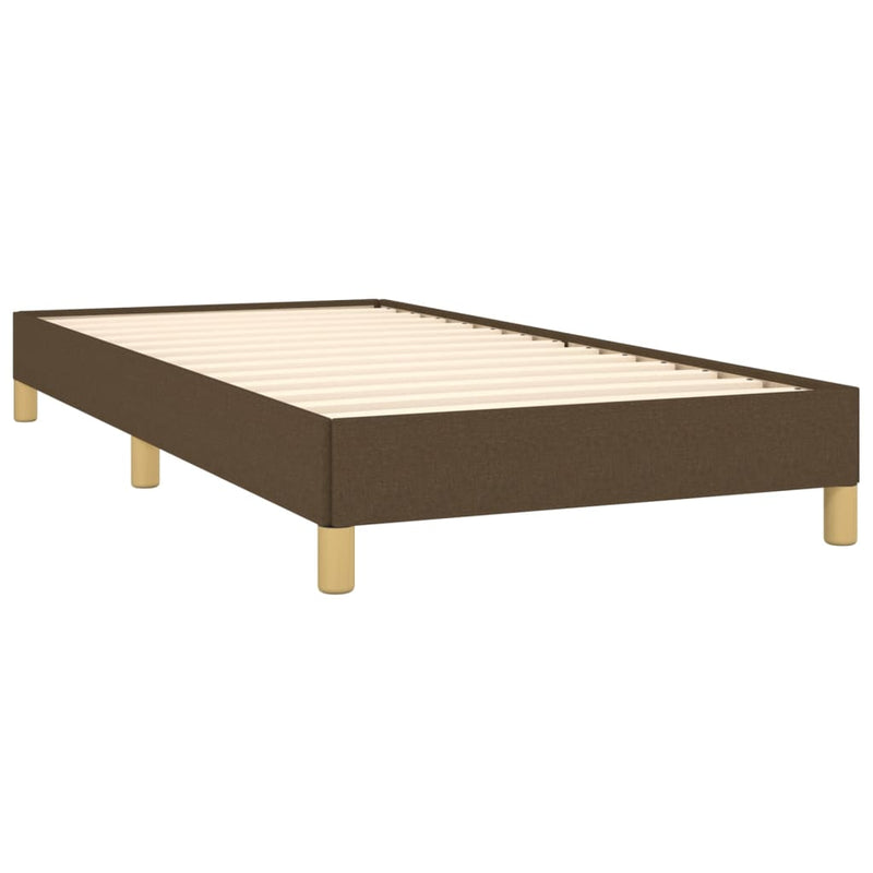 vidaXL sötétbarna szövet ágykeret matrac nélkül 90x200 cm