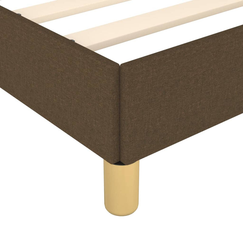vidaXL sötétbarna szövet ágykeret matrac nélkül 90x200 cm