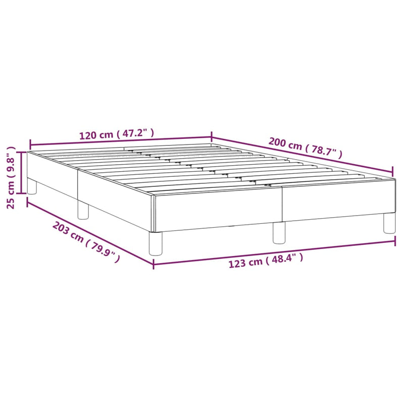 vidaXL tópszínű szövet ágykeret matrac nélkül 120x200 cm