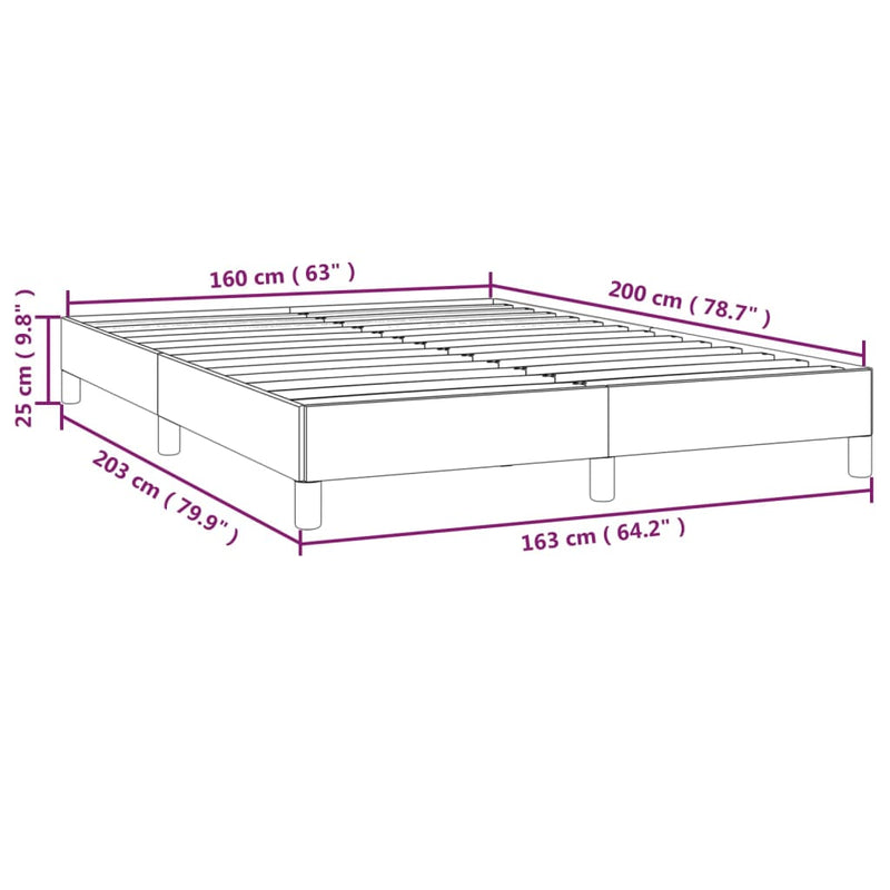 vidaXL fekete szövet ágykeret matrac nélkül 160 x 200 cm