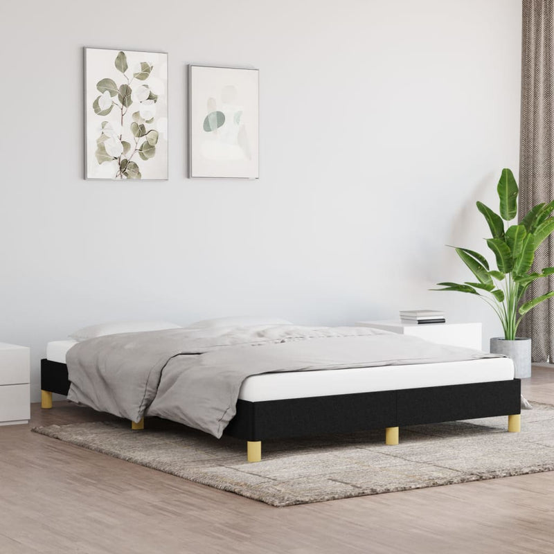 vidaXL fekete szövet ágykeret matrac nélkül 160 x 200 cm