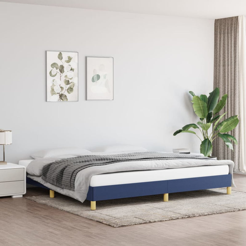 vidaXL kék szövet ágykeret matrac nélkül 200 x 200 cm