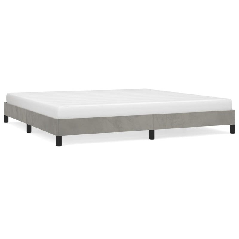vidaXL világosszürke bársony ágykeret matrac nélkül 200 x 200 cm