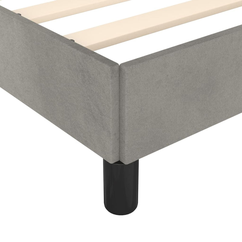 vidaXL világosszürke bársony ágykeret matrac nélkül 200 x 200 cm