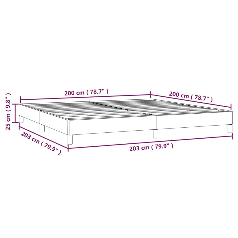 vidaXL sötétszürke bársony ágykeret matrac nélkül 200 x 200 cm