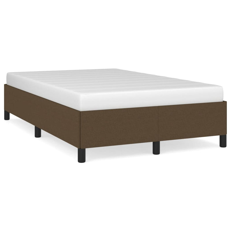 vidaXL sötétbarna szövet ágykeret matrac nélkül 120x200 cm