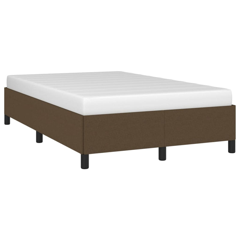 vidaXL sötétbarna szövet ágykeret matrac nélkül 120x200 cm