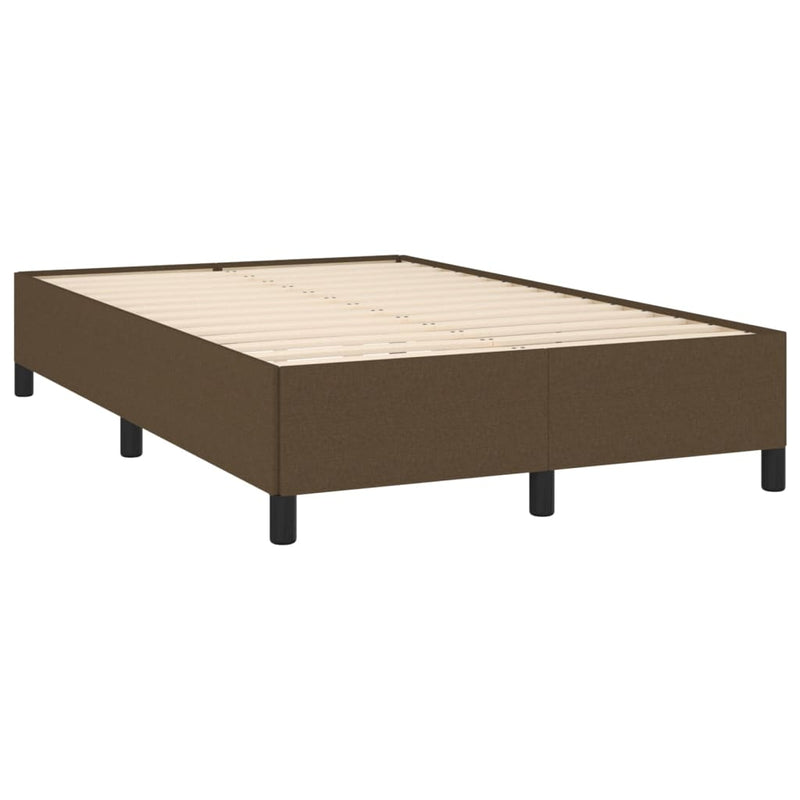 vidaXL sötétbarna szövet ágykeret matrac nélkül 120x200 cm