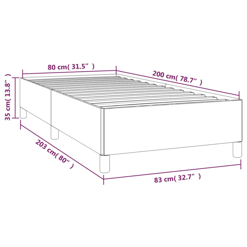 vidaXL fekete szövet ágykeret 80 x 200 cm