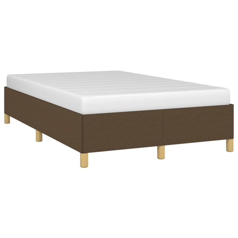 vidaXL sötétbarna szövet ágykeret matrac nélkül 120x200 cm