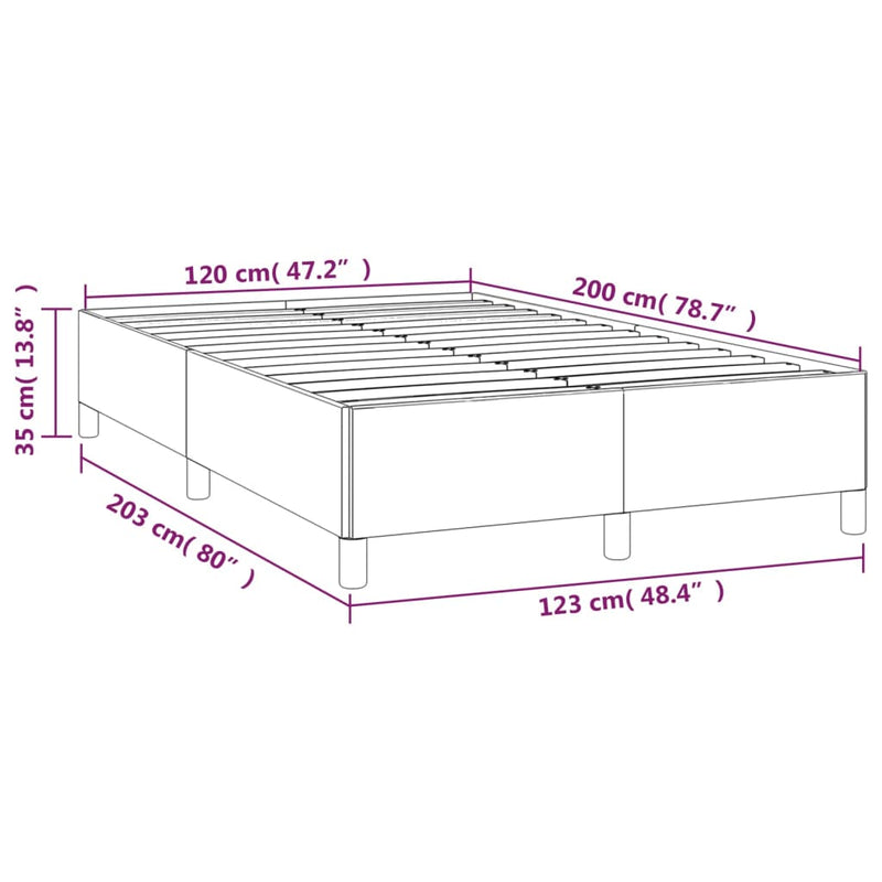 vidaXL sötétbarna szövet ágykeret matrac nélkül 120x200 cm