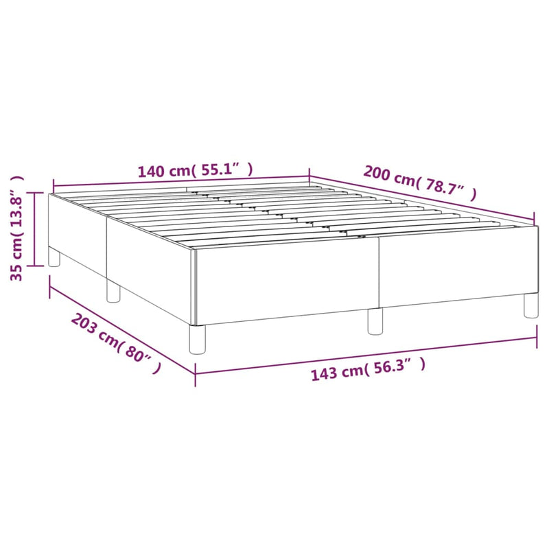 vidaXL sötétbarna szövet ágykeret matrac nélkül 140 x 200 cm