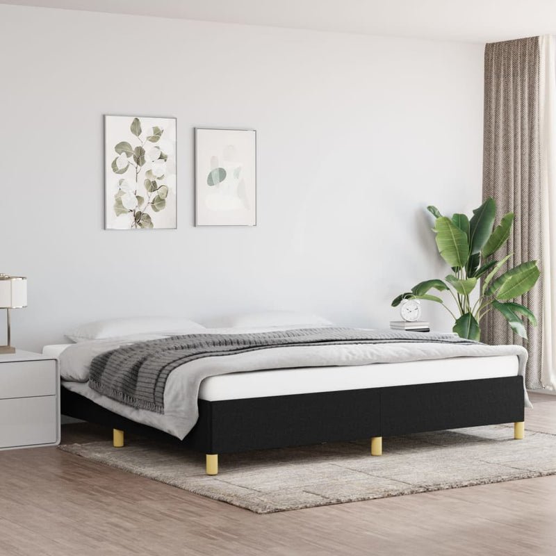 vidaXL fekete szövet ágykeret matrac nélkül 200 x 200 cm