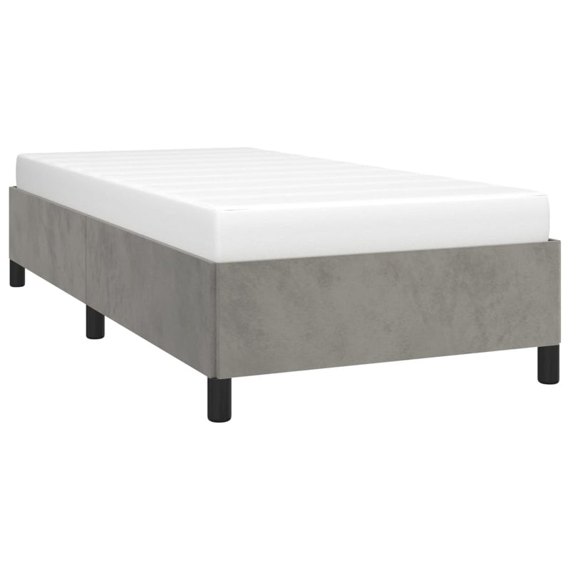 vidaXL világosszürke bársony ágykeret matrac nélkül 100x200 cm
