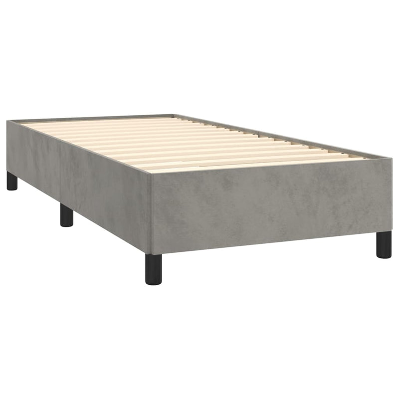 vidaXL világosszürke bársony ágykeret matrac nélkül 100x200 cm